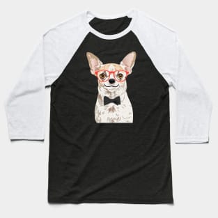 Hipster Chihuahua T-Shirt Baseball T-Shirt